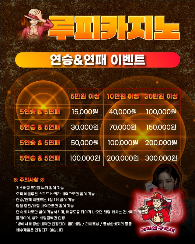 루피카지노 연승연패 이벤트 배너, 에볼루션 바카라 연속 승패 보너스