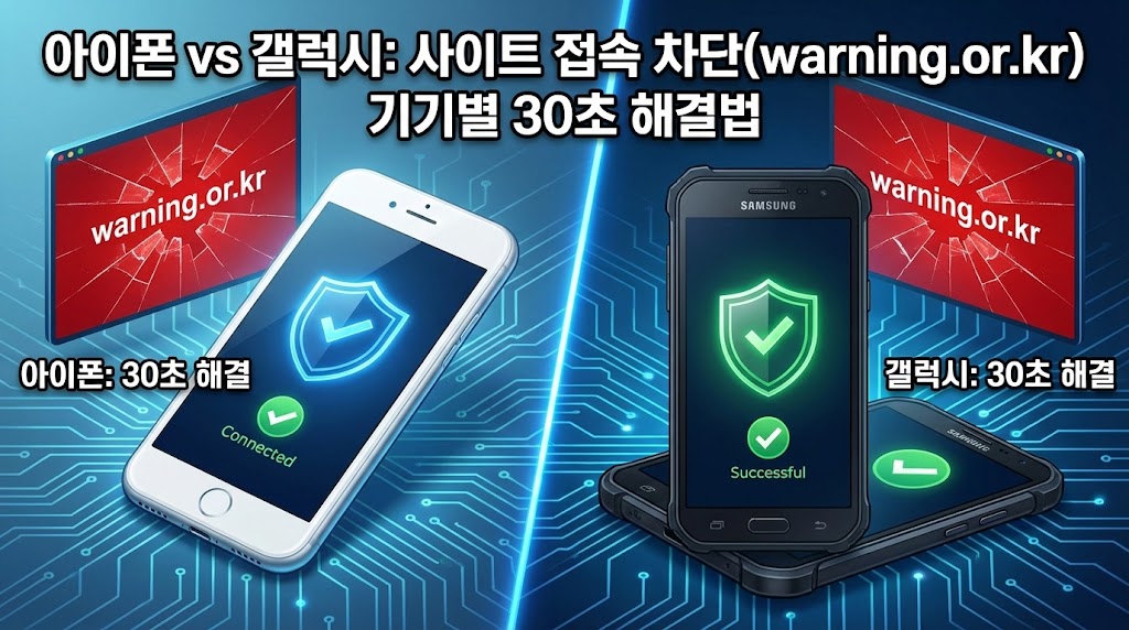 아이폰 VS 갤럭시: 사이트 접속 차단 기기별 30초 해결법